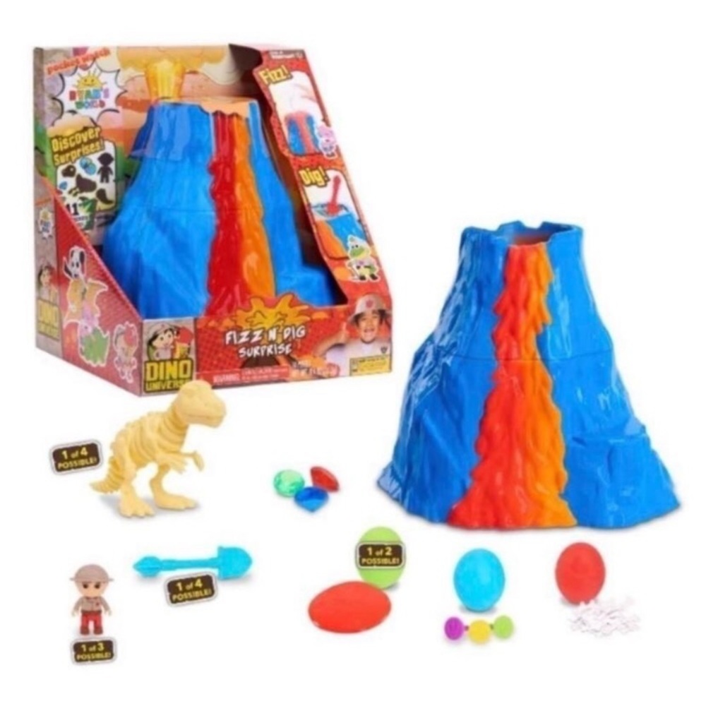 2020 Ryan’s World Dino Universe Fizz Dig Volcano Surprise Exclusive Figure Doll - Picture 3 of 3